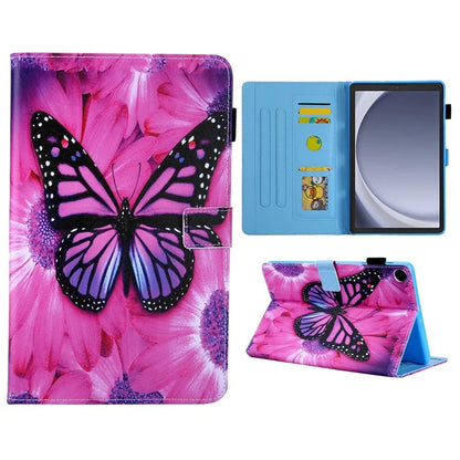 For Samsung Galaxy Tab A9 X110 / X115 Leather Folio Case Auto Sleep / Wake Pattern Sleeve Cover