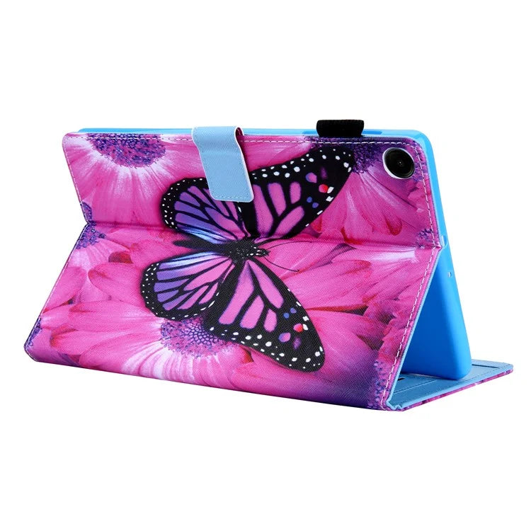 For Samsung Galaxy Tab A9 X110 / X115 Leather Folio Case Auto Sleep / Wake Pattern Sleeve Cover