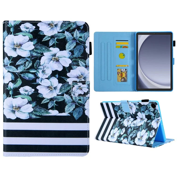 For Samsung Galaxy Tab A9 X110 / X115 Leather Folio Case Auto Sleep / Wake Pattern Sleeve Cover