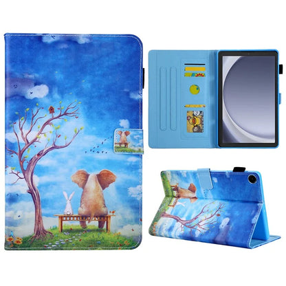 For Samsung Galaxy Tab A9 X110 / X115 Leather Folio Case Auto Sleep / Wake Pattern Sleeve Cover