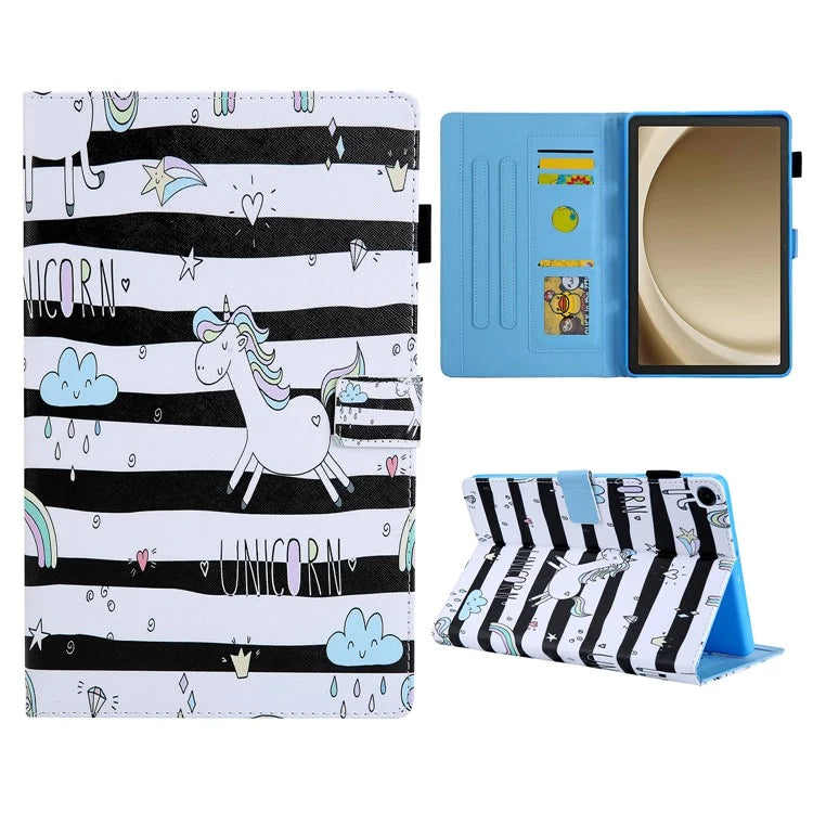 For Samsung Galaxy Tab A9+ X210 / X215 / X216B Leather Smart Case Pattern Flip Tablet Cover