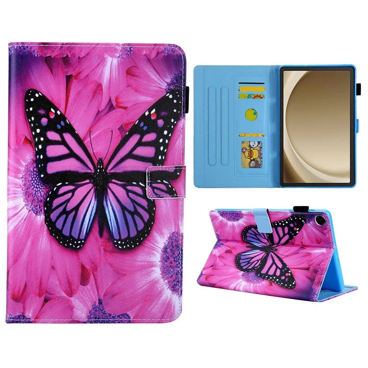 For Samsung Galaxy Tab A9+ X210 / X215 / X216B Leather Smart Case Pattern Flip Tablet Cover