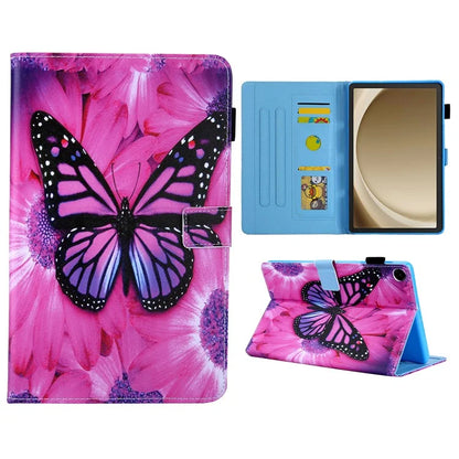 For Samsung Galaxy Tab A9+ X210 / X215 / X216B Leather Smart Case Pattern Flip Tablet Cover