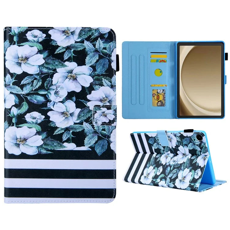 For Samsung Galaxy Tab A9+ X210 / X215 / X216B Leather Smart Case Pattern Flip Tablet Cover
