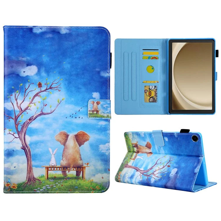 For Samsung Galaxy Tab A9+ X210 / X215 / X216B Leather Smart Case Pattern Flip Tablet Cover