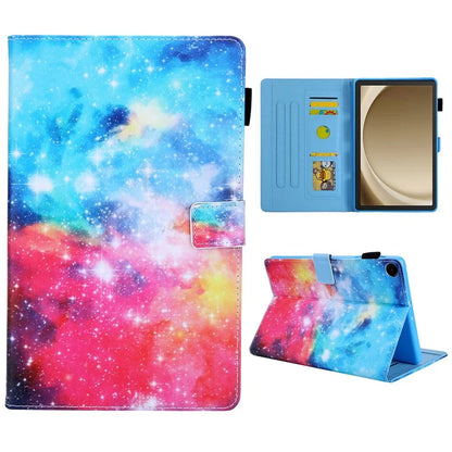 For Samsung Galaxy Tab A9+ X210 / X215 / X216B PU Leather Stand Cover Smart Pattern Tablet Case