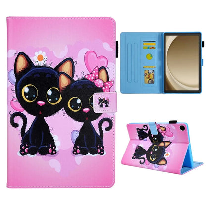 For Samsung Galaxy Tab A9+ X210 / X215 / X216B PU Leather Stand Cover Smart Pattern Tablet Case