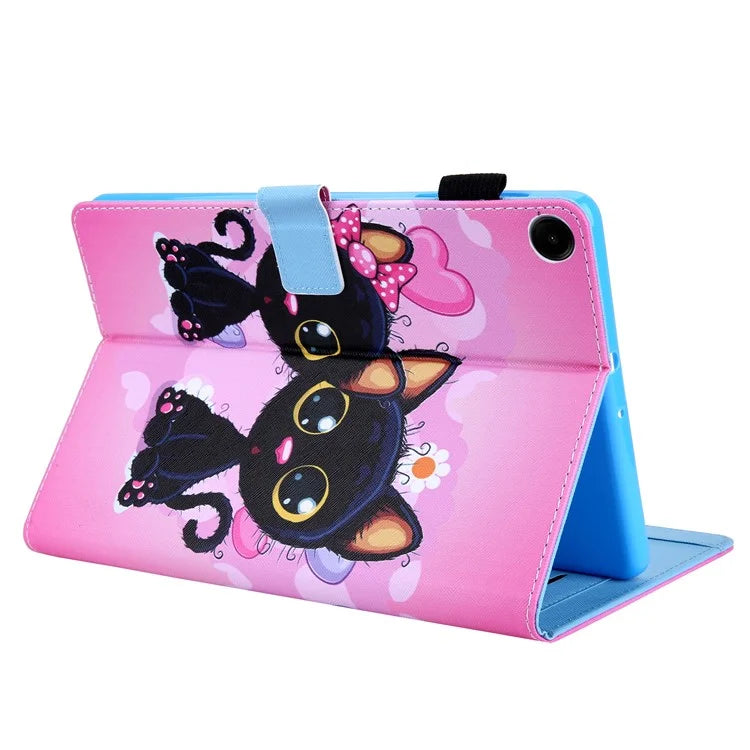 For Samsung Galaxy Tab A9+ X210 / X215 / X216B PU Leather Stand Cover Smart Pattern Tablet Case