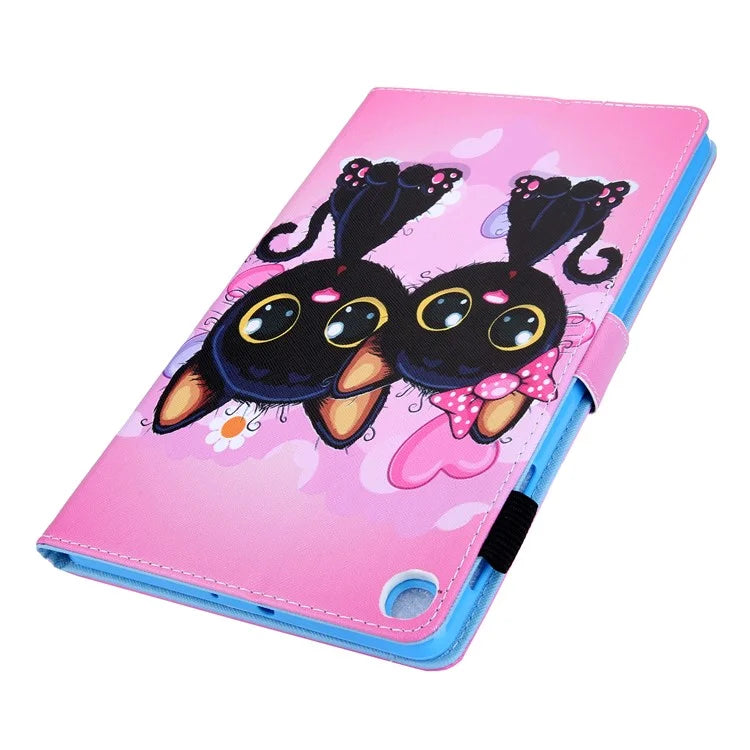 For Samsung Galaxy Tab A9+ X210 / X215 / X216B PU Leather Stand Cover Smart Pattern Tablet Case