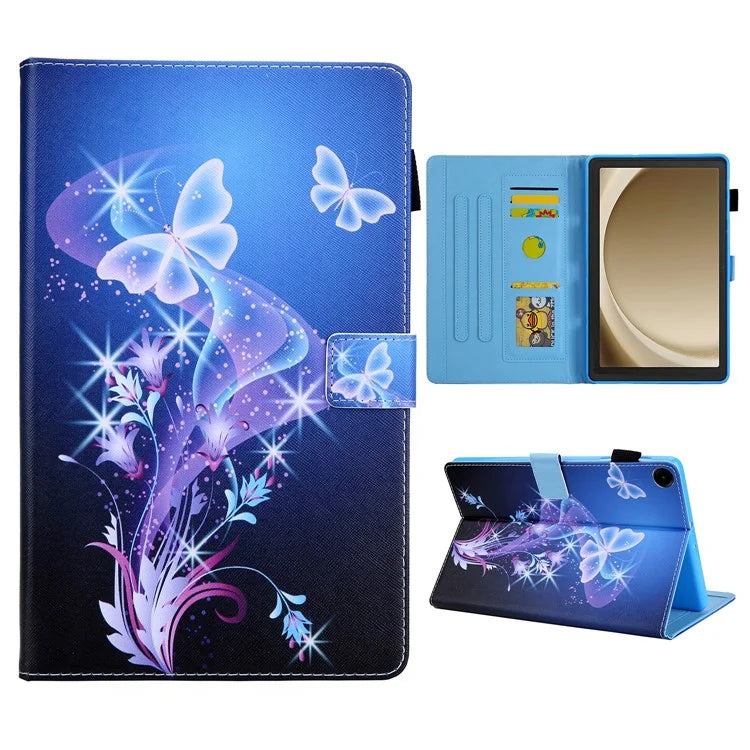For Samsung Galaxy Tab A9+ X210 / X215 / X216B PU Leather Stand Cover Smart Pattern Tablet Case