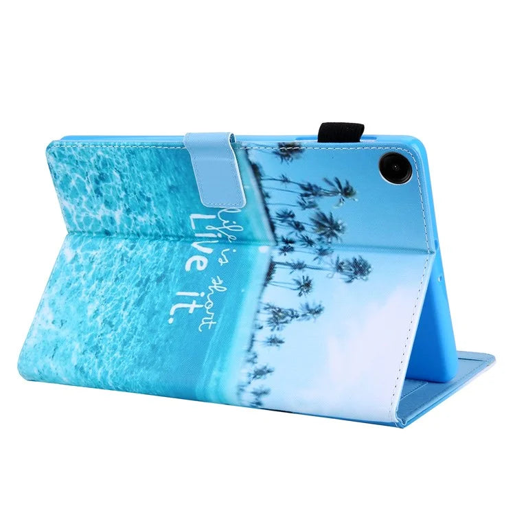 For Samsung Galaxy Tab A9+ X210 / X215 / X216B PU Leather Stand Cover Smart Pattern Tablet Case