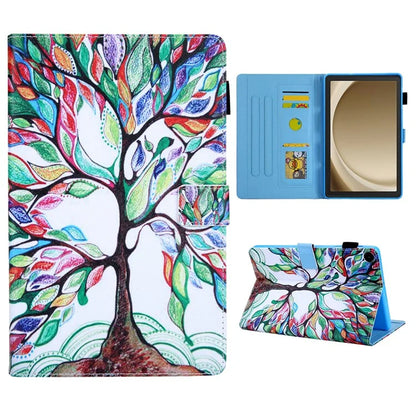 For Samsung Galaxy Tab A9+ X210 / X215 / X216B PU Leather Stand Cover Smart Pattern Tablet Case