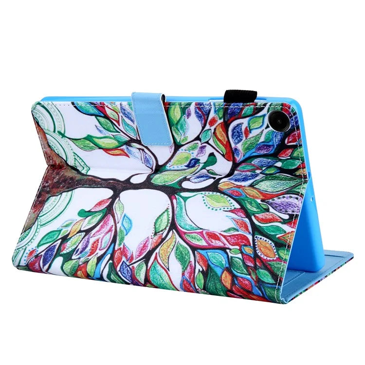 For Samsung Galaxy Tab A9+ X210 / X215 / X216B PU Leather Stand Cover Smart Pattern Tablet Case