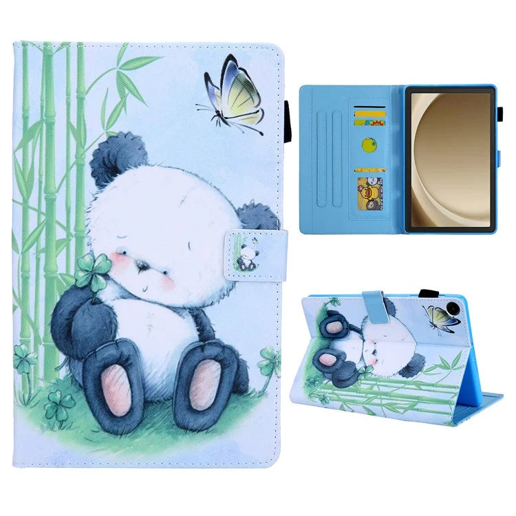 For Samsung Galaxy Tab A9+ X210 / X215 / X216B PU Leather Stand Cover Smart Pattern Tablet Case