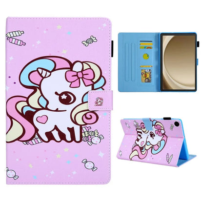 For Samsung Galaxy Tab A9+ X210 / X215 / X216B PU Leather Stand Cover Smart Pattern Tablet Case