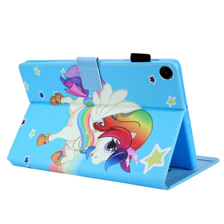 For Samsung Galaxy Tab A9+ X210 / X215 / X216B PU Leather Stand Cover Smart Pattern Tablet Case
