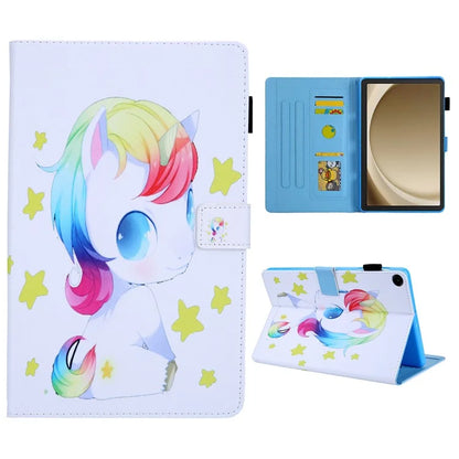 For Samsung Galaxy Tab A9+ X210 / X215 / X216B PU Leather Stand Cover Smart Pattern Tablet Case