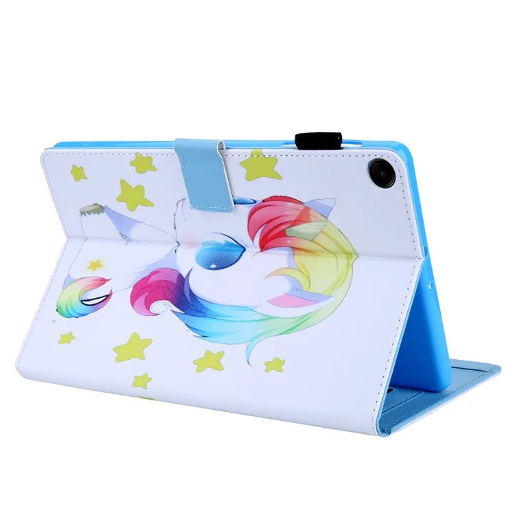For Samsung Galaxy Tab A9+ X210 / X215 / X216B PU Leather Stand Cover Smart Pattern Tablet Case