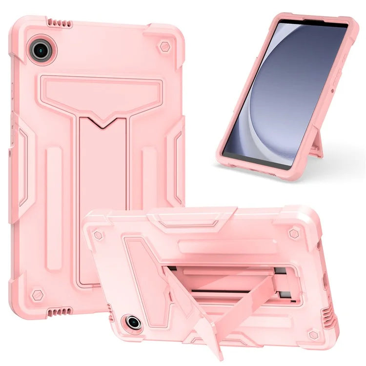 For Samsung Galaxy Tab A9 PC+Silicone Case T-Shaped Kickstand Protective Tablet Cover
