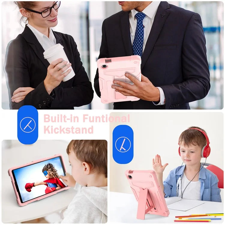 For Samsung Galaxy Tab A9 PC+Silicone Case T-Shaped Kickstand Protective Tablet Cover