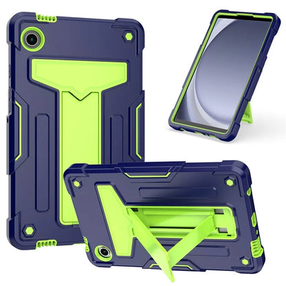 For Samsung Galaxy Tab A9 PC+Silicone Case T-Shaped Kickstand Protective Tablet Cover