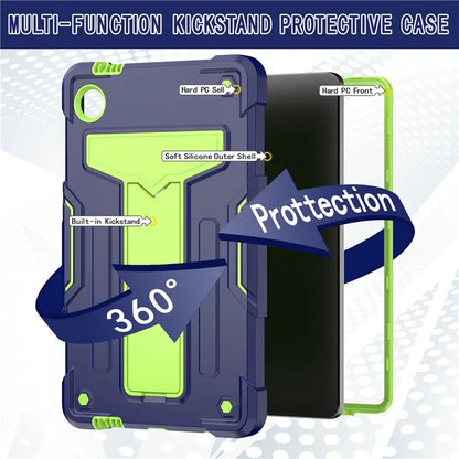 For Samsung Galaxy Tab A9 PC+Silicone Case T-Shaped Kickstand Protective Tablet Cover
