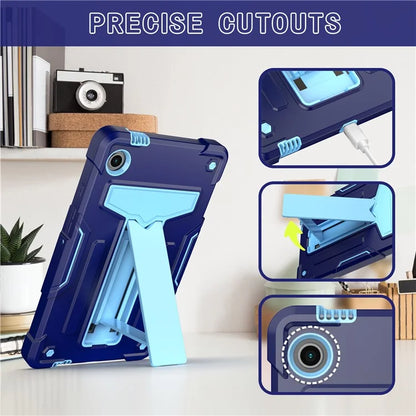 For Samsung Galaxy Tab A9 PC+Silicone Case T-Shaped Kickstand Protective Tablet Cover