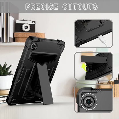 For Samsung Galaxy Tab A9 PC+Silicone Case T-Shaped Kickstand Protective Tablet Cover