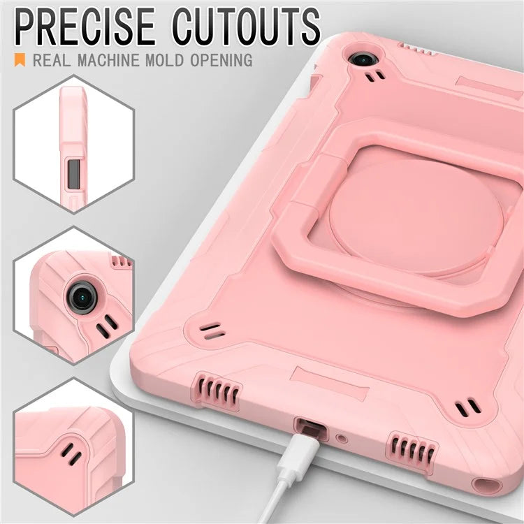 For Samsung Galaxy Tab A9+ Handle Kickstand Cover Rugged Protective Tablet Case with Shoulder Strap