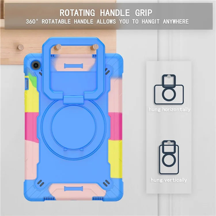 For Samsung Galaxy Tab A9+ Handle Kickstand Cover Rugged Protective Tablet Case with Shoulder Strap