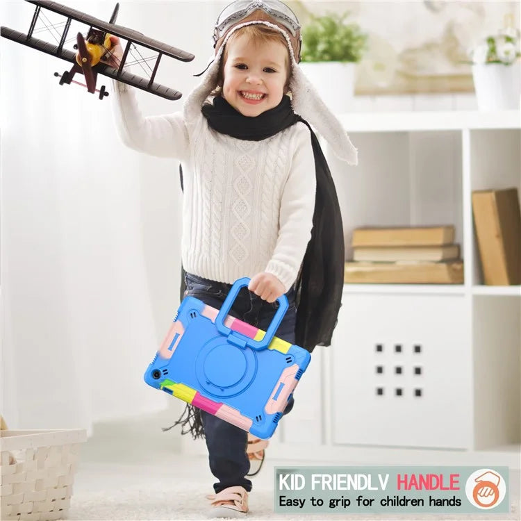 For Samsung Galaxy Tab A9+ Handle Kickstand Cover Rugged Protective Tablet Case with Shoulder Strap