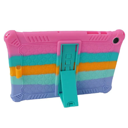 For Samsung Galaxy Tab A9+ X210 / X215 / X216 Silicone Case Retro Texture Kickstand Tablet Cover