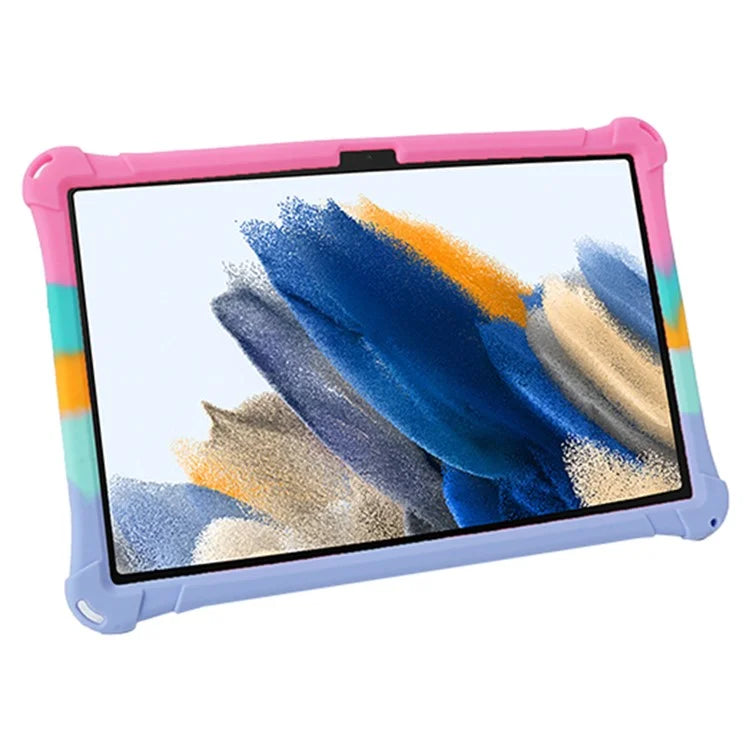 For Samsung Galaxy Tab A9+ X210 / X215 / X216 Silicone Case Retro Texture Kickstand Tablet Cover