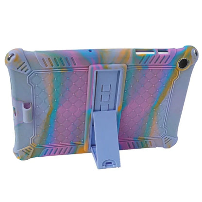 For Samsung Galaxy Tab A9+ X210 / X215 / X216 Silicone Case Retro Texture Kickstand Tablet Cover