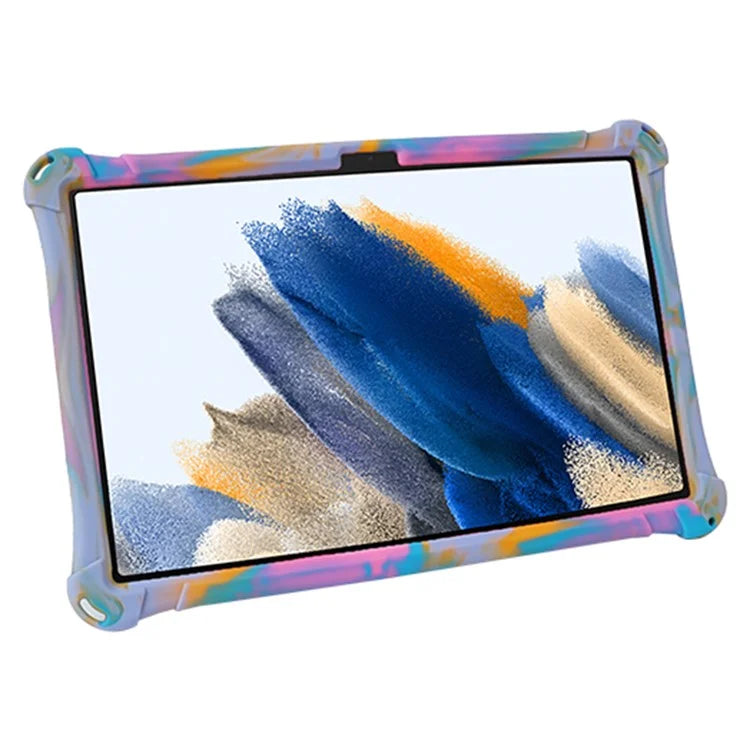 For Samsung Galaxy Tab A9+ X210 / X215 / X216 Silicone Case Retro Texture Kickstand Tablet Cover