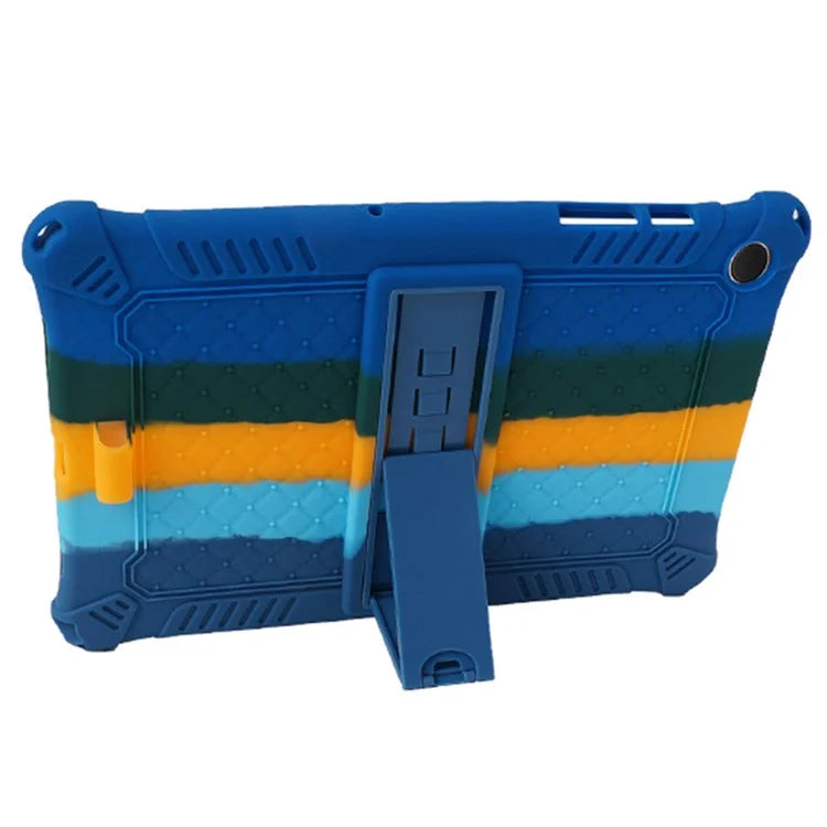 For Samsung Galaxy Tab A9+ X210 / X215 / X216 Silicone Case Retro Texture Kickstand Tablet Cover