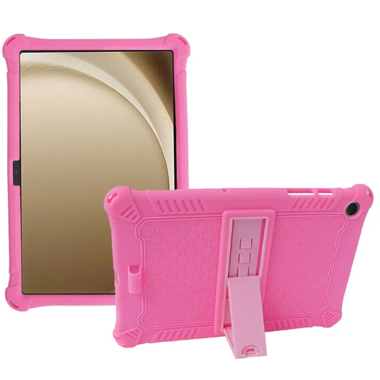 For Samsung Galaxy Tab A9+ X210 / X215 / X216 Silicone Case Retro Texture Kickstand Tablet Cover