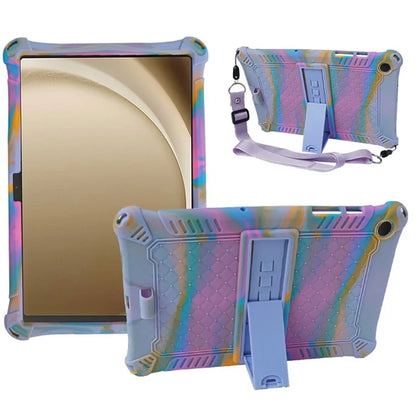 For Samsung Galaxy Tab A9+ X210 / X215 / X216 Silicone Case Kickstand Tablet Cover with Lanyard
