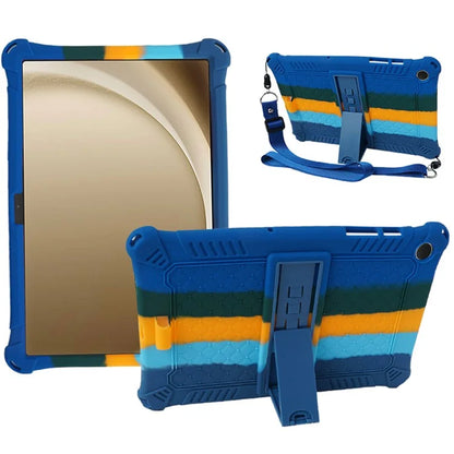 For Samsung Galaxy Tab A9+ X210 / X215 / X216 Silicone Case Kickstand Tablet Cover with Lanyard