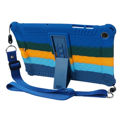For Samsung Galaxy Tab A9+ X210 / X215 / X216 Silicone Case Kickstand Tablet Cover with Lanyard