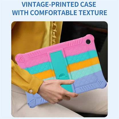 For Samsung Galaxy Tab A9+ X210 / X215 / X216 Silicone Case Kickstand Tablet Cover with Lanyard