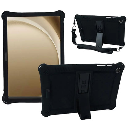 For Samsung Galaxy Tab A9+ X210 / X215 / X216 Silicone Case Kickstand Tablet Cover with Lanyard