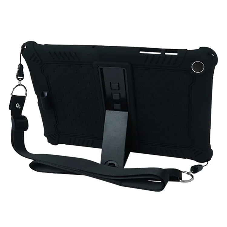 For Samsung Galaxy Tab A9+ X210 / X215 / X216 Silicone Case Kickstand Tablet Cover with Lanyard