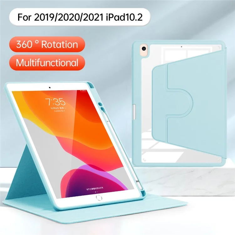 For iPad 10.2 (2019) / (2020) / (2021) / Pro 10.5-inch (2017) / Air 10.5 inch (2019) Folio Rotary Stand Cover Auto Wake / Sleep Tablet Case