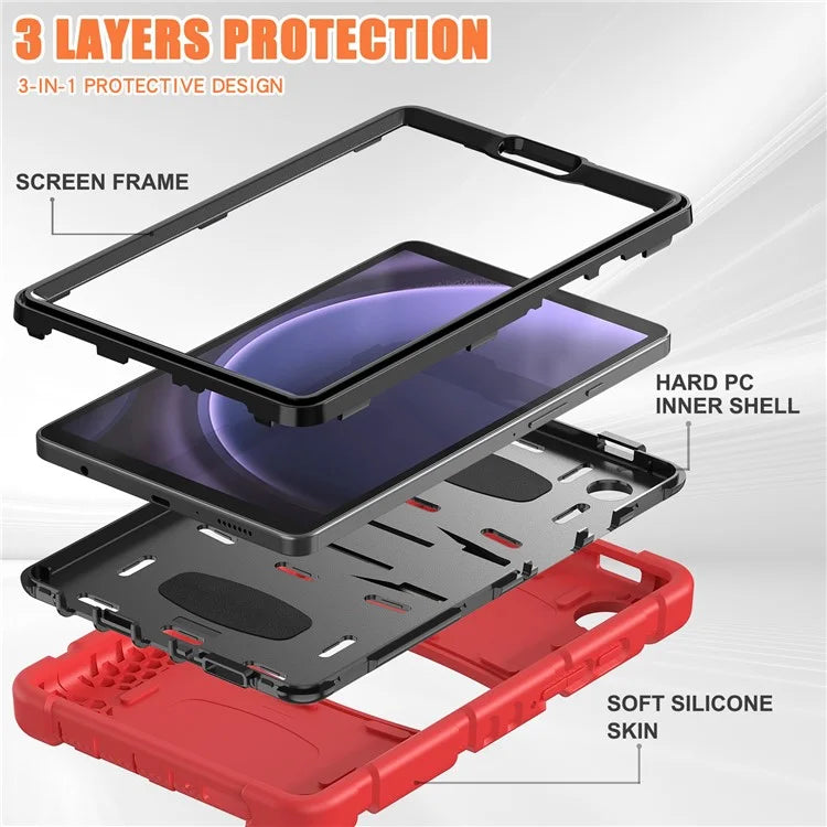 For Samsung Galaxy Tab A9 Tablet Case Anti-drop Kickstand PC+Silicone Protective Cover