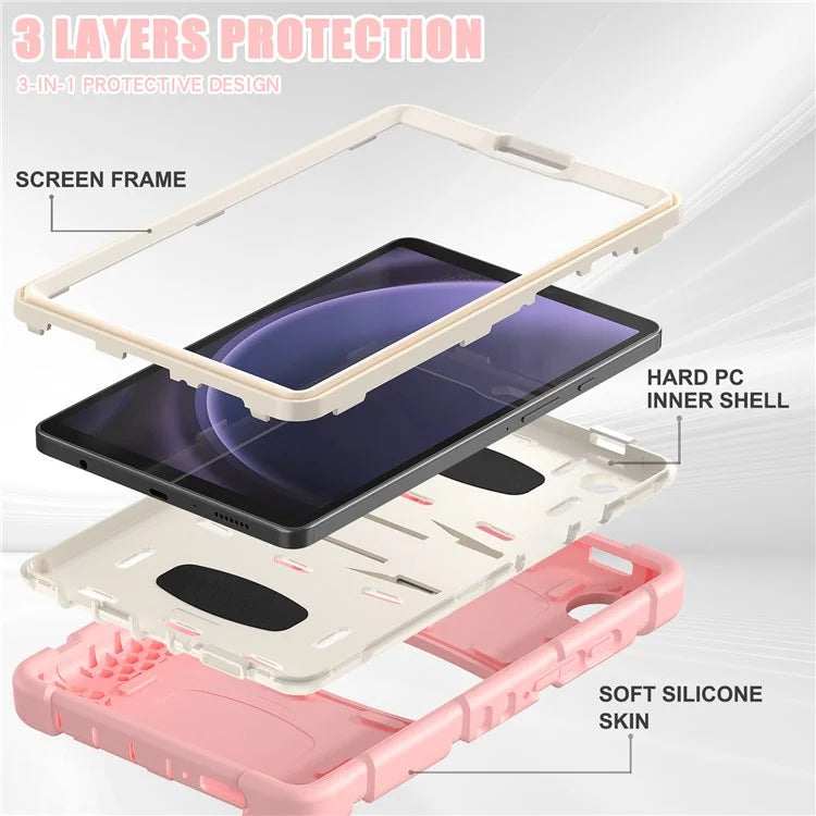 For Samsung Galaxy Tab A9 Tablet Case Anti-drop Kickstand PC+Silicone Protective Cover