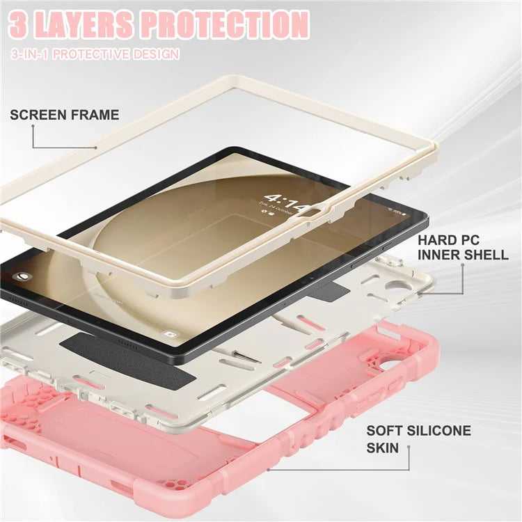 For Samsung Galaxy Tab A9+ Tablet Case Shockproof PC+Silicone Protective Cover with Kickstand