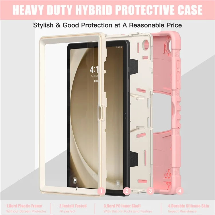 For Samsung Galaxy Tab A9+ Tablet Case Shockproof PC+Silicone Protective Cover with Kickstand