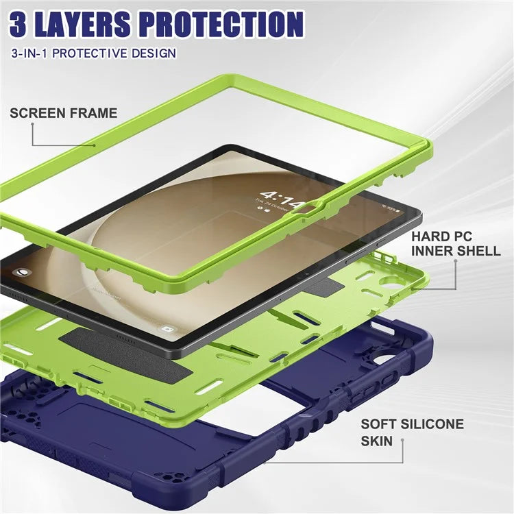 For Samsung Galaxy Tab A9+ Tablet Case Shockproof PC+Silicone Protective Cover with Kickstand