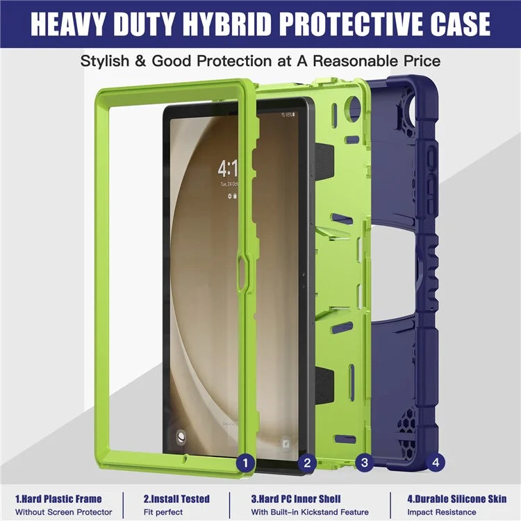 For Samsung Galaxy Tab A9+ Tablet Case Shockproof PC+Silicone Protective Cover with Kickstand